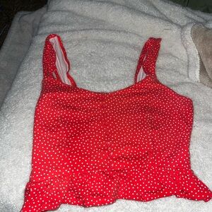 Red Polka Dot Crop Top